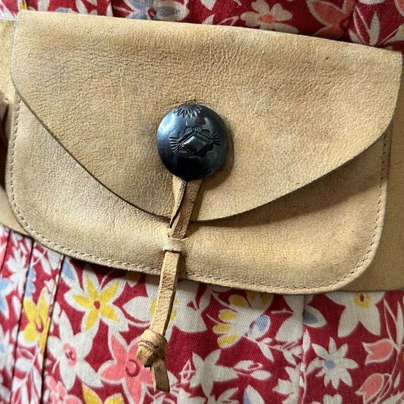 Ralph Lauren Italian Distressed Roughout Tan Suede Southwestern Utility Hip Belt main image 5